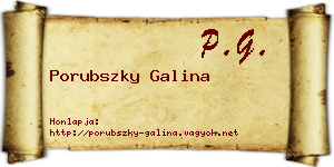 Porubszky Galina névjegykártya